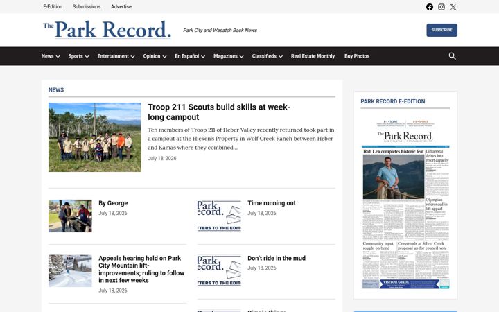 Screenshot of parkrecord.com
