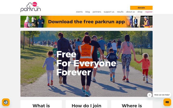 Screenshot von parkrun.org.uk