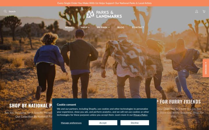Screenshot of parksandlandmarks.shop
