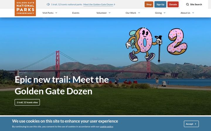 Screenshot of parksconservancy.org