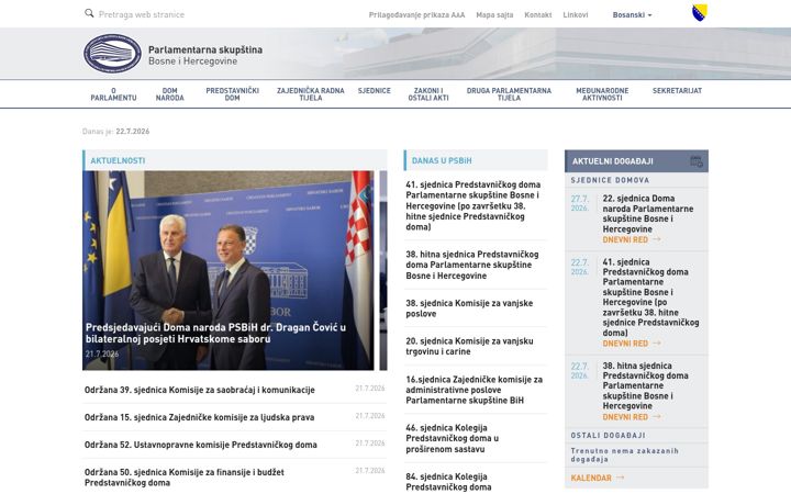 Screenshot of parlament.ba