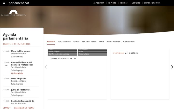 Screenshot of parlament.cat