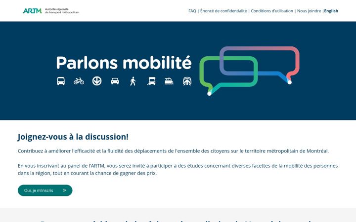 Screenshot of parlonsmobilite.quebec