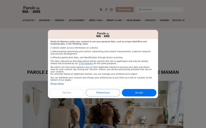 Screenshot of paroledemamans.com