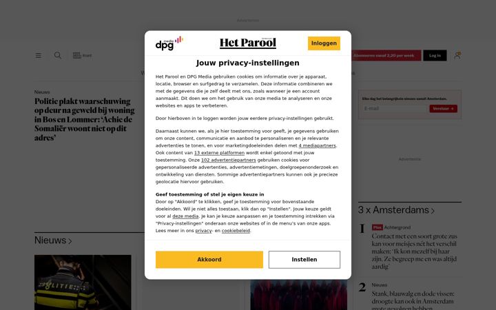 Screenshot stránky parool.nl
