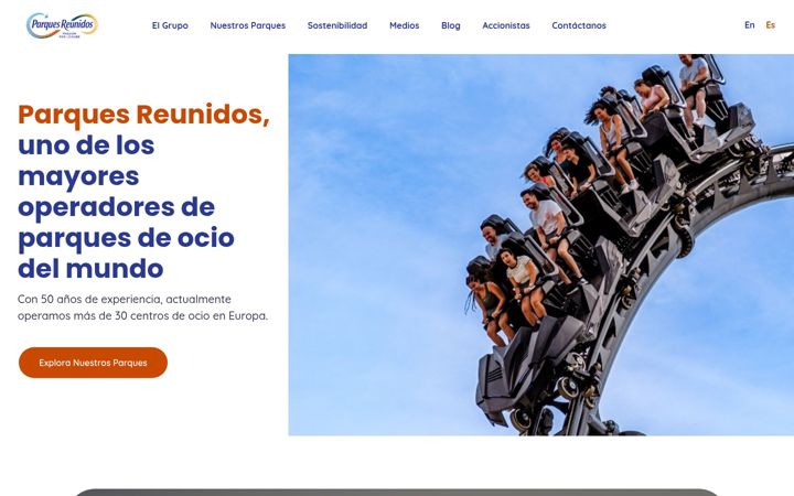 Screenshot of parquesreunidos.com