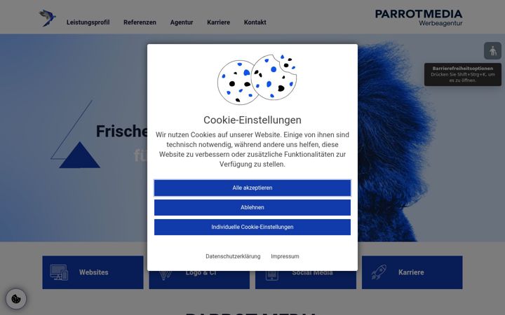 Snimka zaslona za parrot-media.de