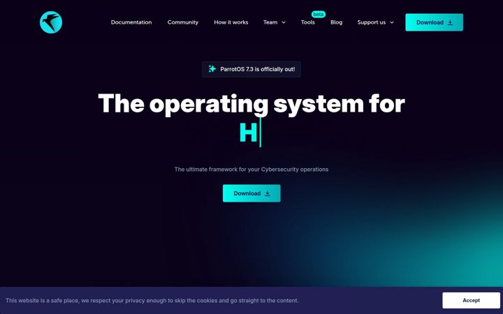 Screenshot of parrotsec.org