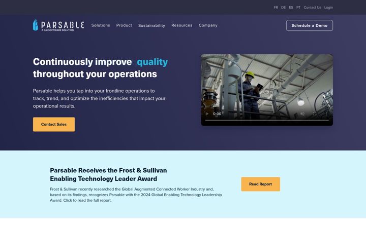 Screenshot of parsable.com