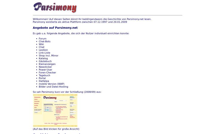 Screenshot of parsimony.net