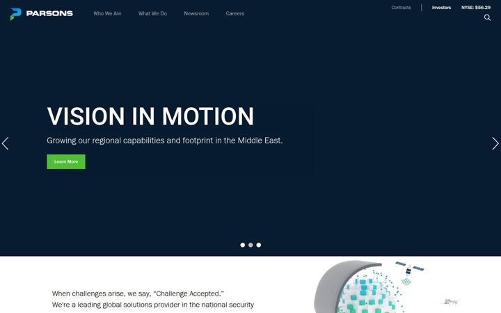 Screenshot of parsons.com