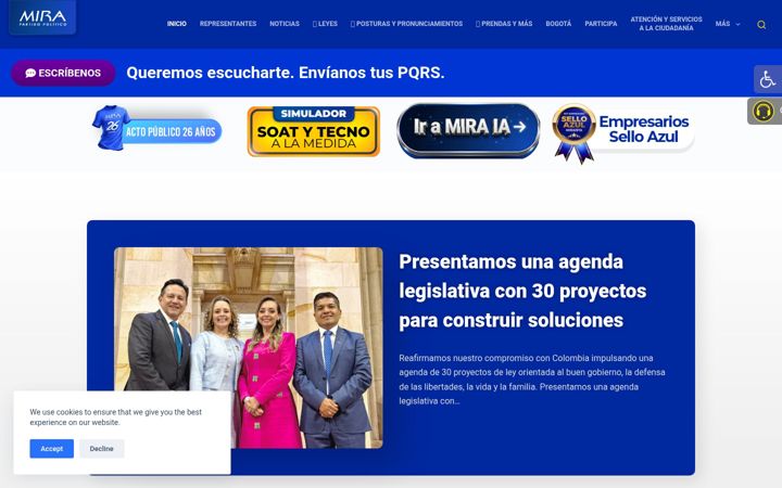 Snímek obrazovky partidomira.com