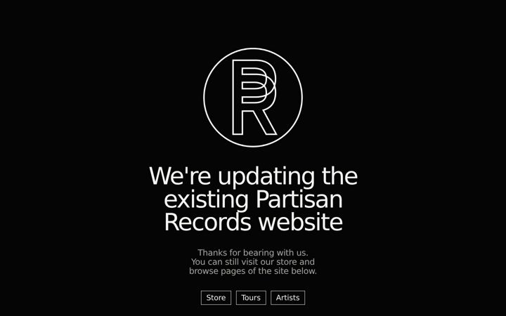 Екранна снимка на partisanrecords.com