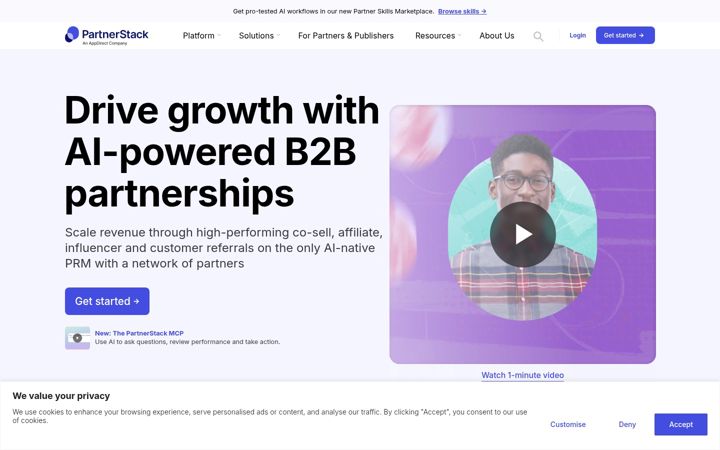 Screenshot of partnerstack.com