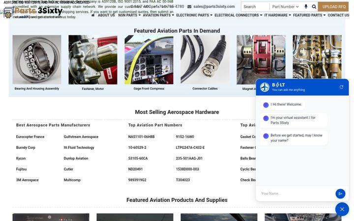 Screenshot of parts3sixty.com