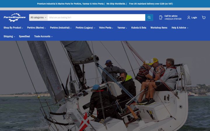 Screenshot of parts4engines.com