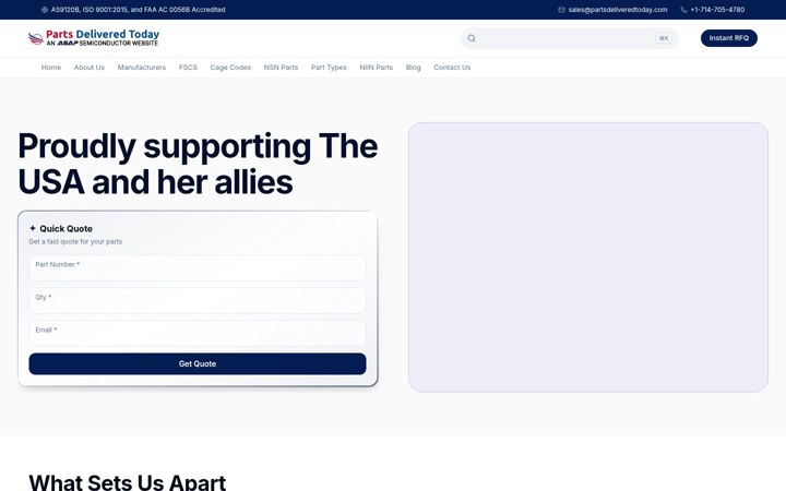 Screenshot of partsdeliveredtoday.com