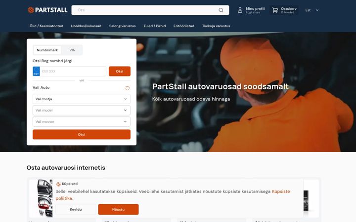 Screenshot of partstall.ee
