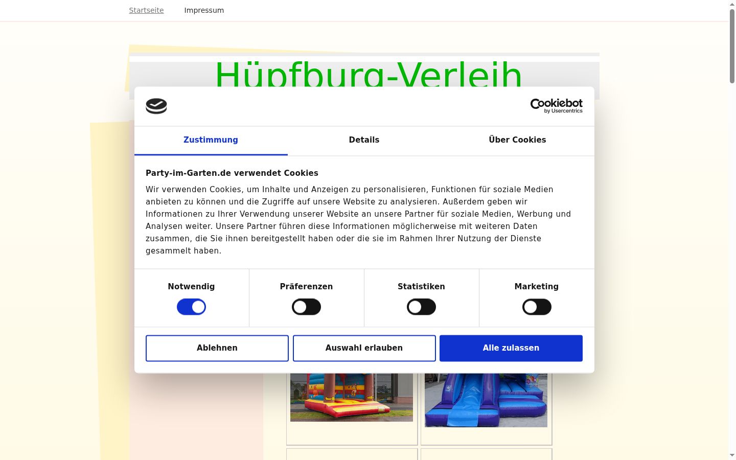 Skärmbild av samtyckesbannern som visades före någon interaktion