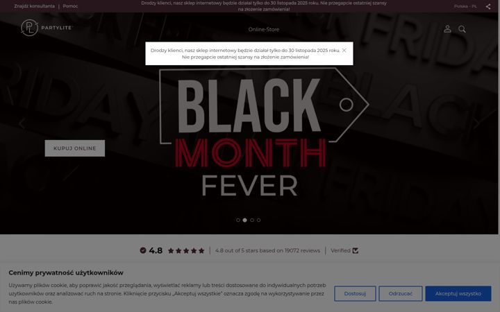 Screenshot of partylite.pl