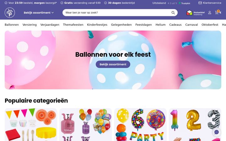 Screenshot of partywinkel.nl