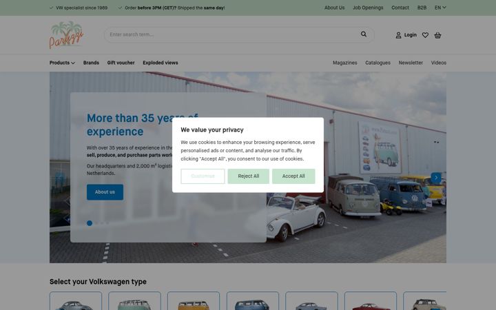 Screenshot of paruzzi.com