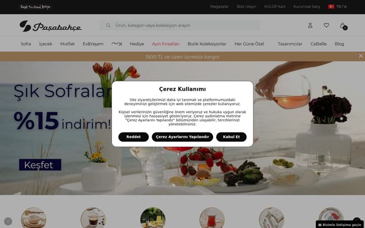 Screenshot of pasabahce.com