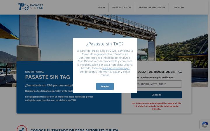 Captura de ecrã de pasastesintag.cl
