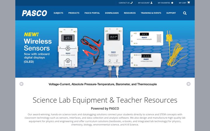 Screenshot of pasco.com