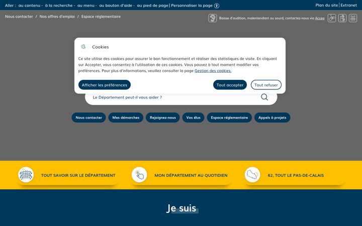 Screenshot of pasdecalais.fr