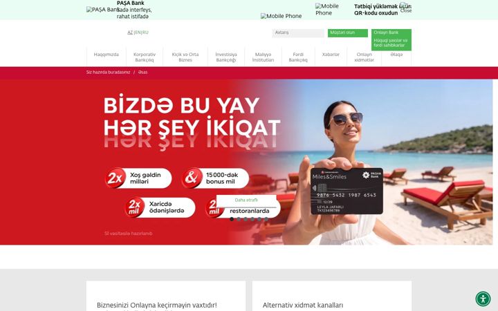 Screenshot of pashabank.az