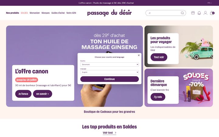 Screenshot of passagedudesir.com
