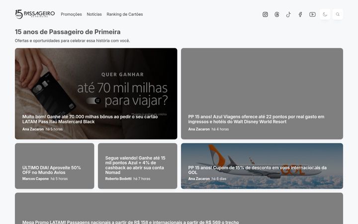 Screenshot of passageirodeprimeira.com