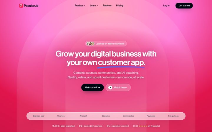 Screenshot of passion.io