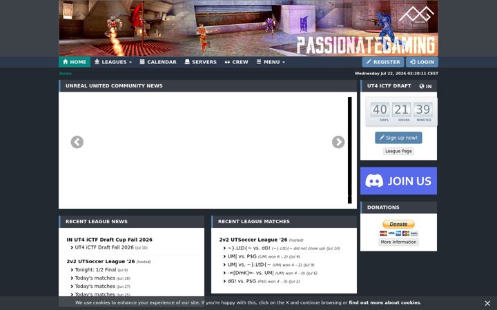 Kuvakaappaus sivustosta passionategaming.eu