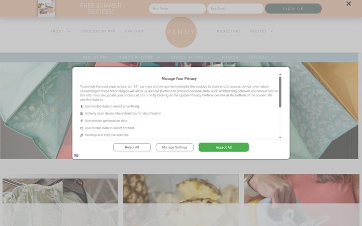 Screenshot of passionatepennypincher.com