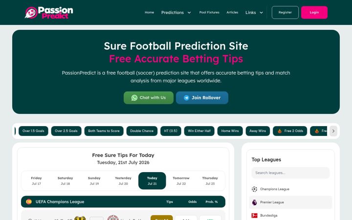 Screenshot of passionpredict.com