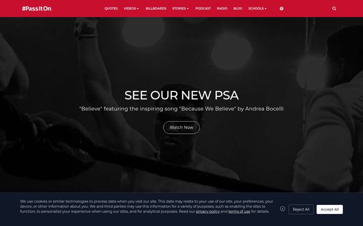 Екранна снимка на passiton.com
