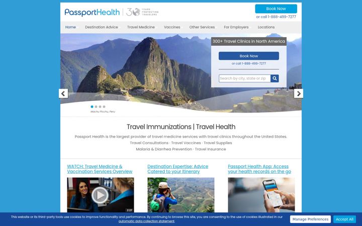 Screenshot of passporthealthusa.com