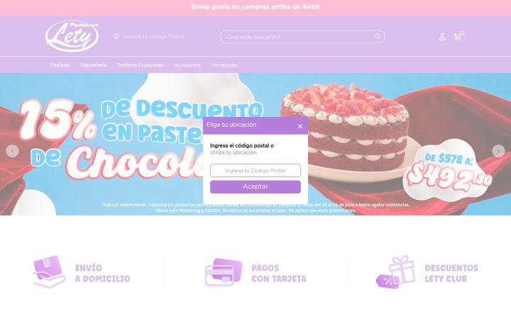 Екранна снимка на pastelerialety.com