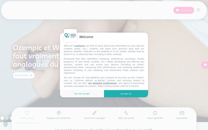 Screenshot of pasteur-lille.fr