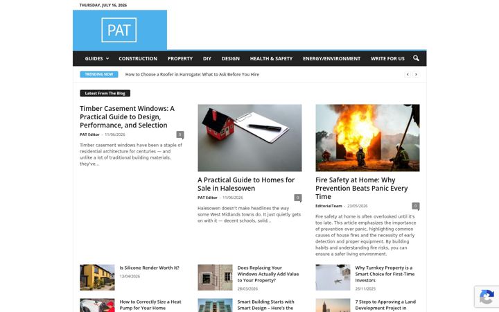 Screenshot of pat.org.uk