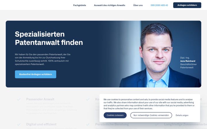 Screenshot von patentanwalt-finden.com