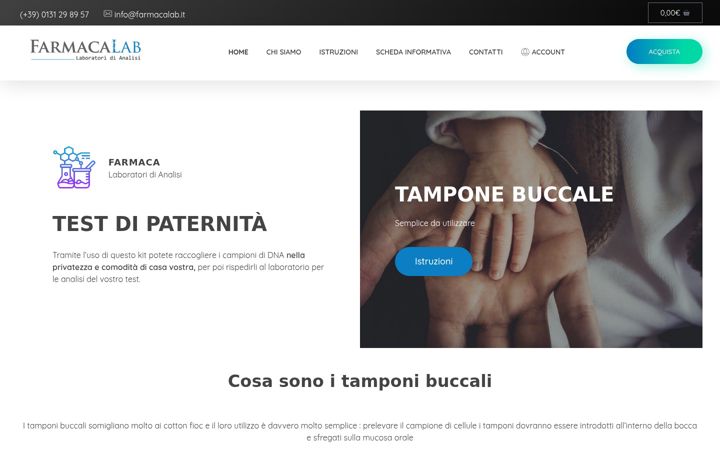 Captură de ecran a paternitytest.it