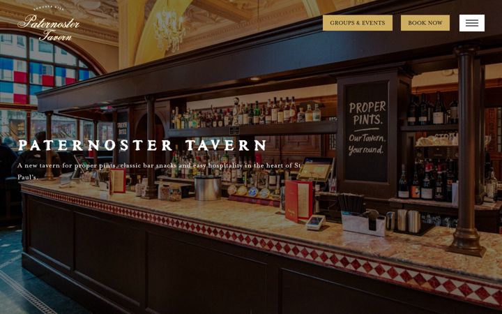 Screenshot of paternostertavern.co.uk