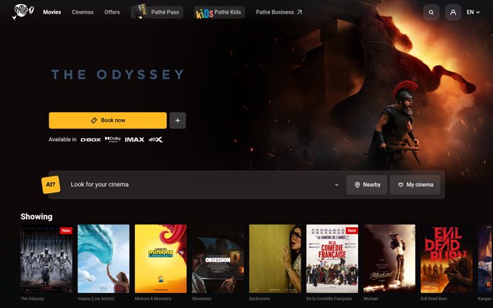 Screenshot of pathe.ch