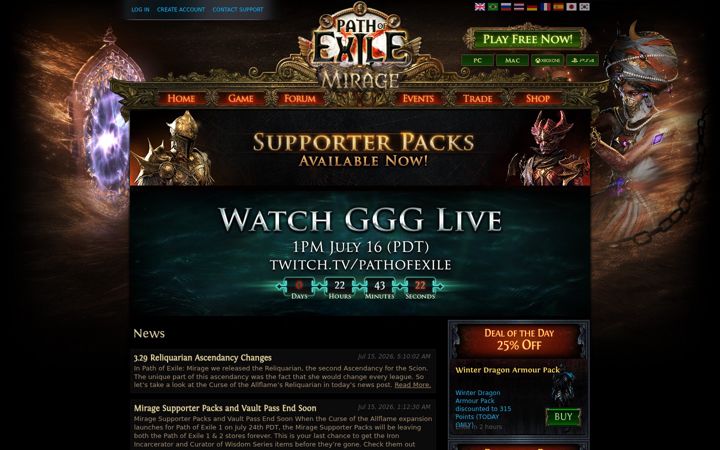 Ekrānuzņēmums no pathofexile.com
