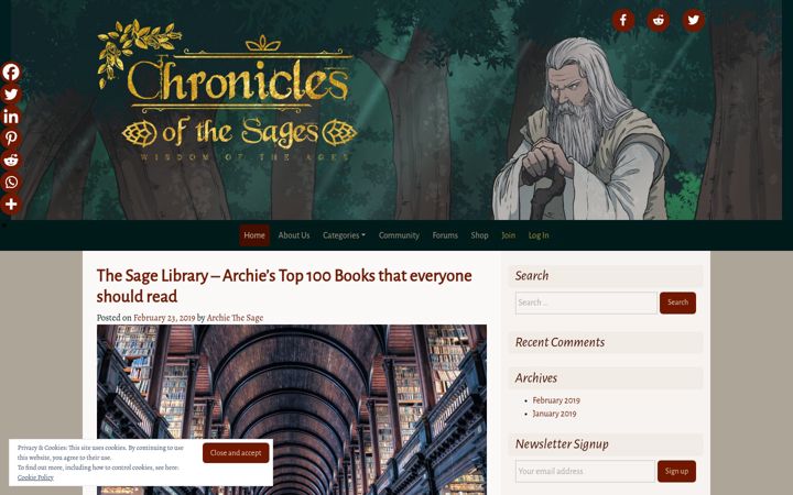Screenshot ta' pathofthesage.com