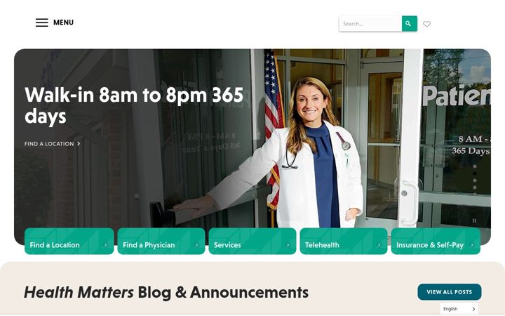 Screenshot of patientfirst.com