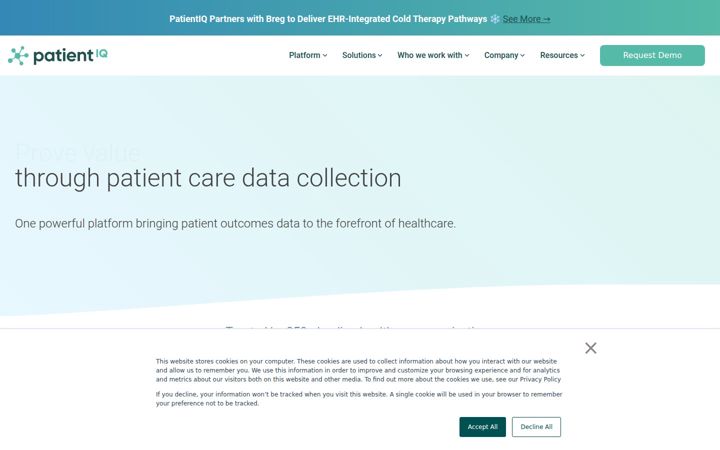 Screenshot of patientiq.io